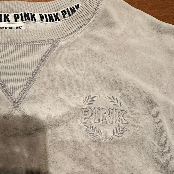 PINK Oversized Grey Crewneck Sweater - Picture 2 of 6